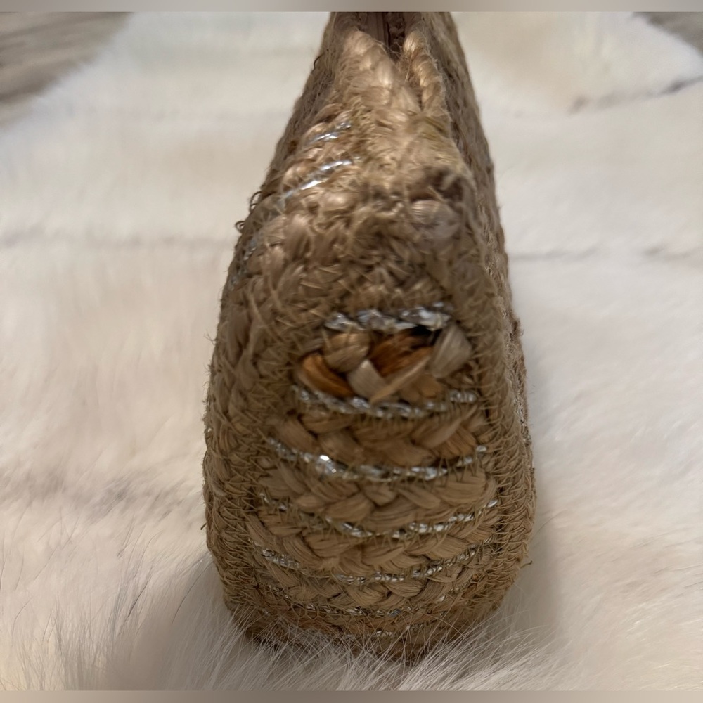 NEW Shiraleah Jute clutch Handbag with silver Rope - Picture 5 of 7